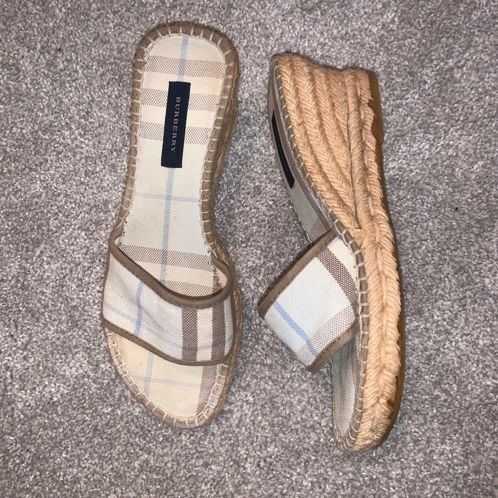 ❤️ Vintage check espadrille slides sandals ❤️